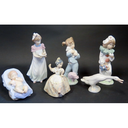 732 - Six Lladro and Nao Figurines