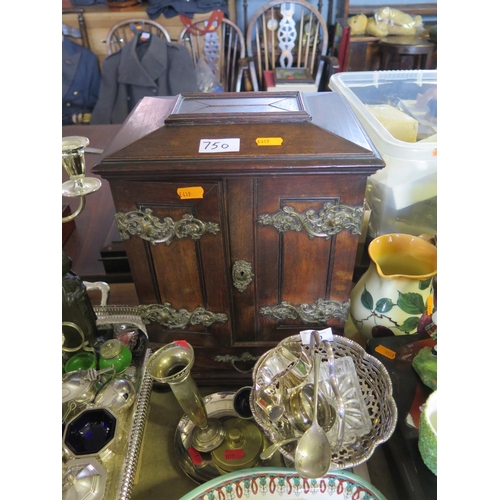 750 - A 19th Century French Table Cabinet with twin doors fitted with three drawers and with a single draw... 