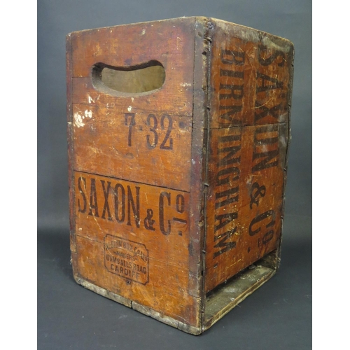 754 - A Saxon & Co. Wooden Bottle Crate by Albion Box Co., 33.5cm