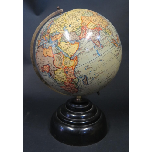 755 - A GEOGRAPHIA 8 Inch Terrestrial Globe on a Bakelite stand