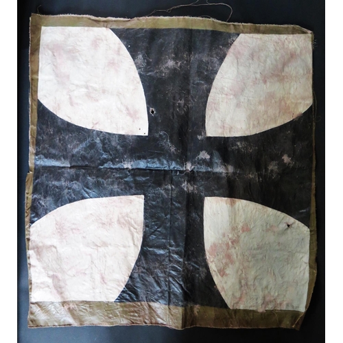 781 - A Piece of WWI German Aeroplane Canvas painted with a cross, 66x62cm
 **PAYMENT IN PERSON OR BY BANK... 