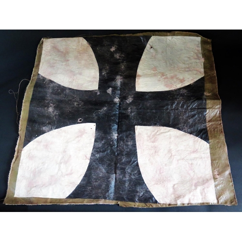 781 - A Piece of WWI German Aeroplane Canvas painted with a cross, 66x62cm
 **PAYMENT IN PERSON OR BY BANK... 