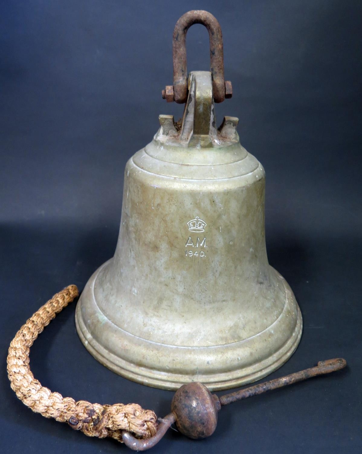 A WWII Air Ministry Scramble Bell, marked A.M. 1940 and believed
