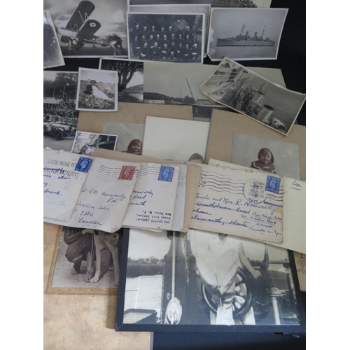 786 - A Collection of Old Photographs and Ephemera including H.M.S. Arethusa 1942 Christmas card, Ashanti ... 