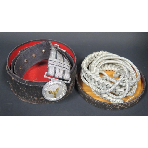 790 - A German WWII Luftwaffe Officer's Dress belt with aiguillette, boxed