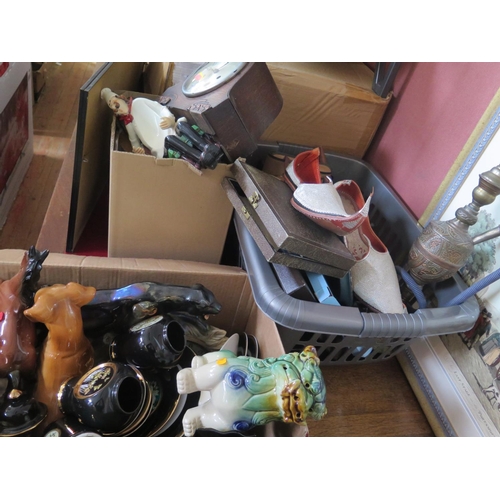 1091 - A Large Selection Of Ceramics including Foo Dogs, Chokin plates & Exmouth seafront watercolour, etc.