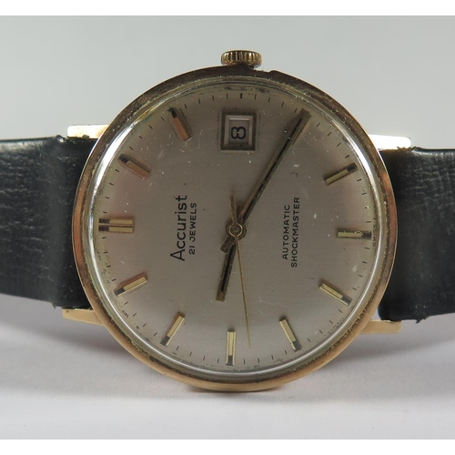 558 - An Accurist Gold Plated Gent's Automatic Wristwatch, running