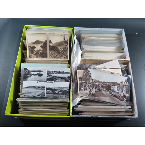 786b - Two Shoe Boxes of Miscellaneous Postcards