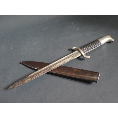 784b - A German WWII Fire Brigade Bayonet with scabbard stamped E.u.F Horsler 1940