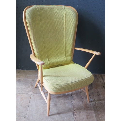 1104 - Mid 20th Century Light Wooden (Blonde) Ercol Armchair