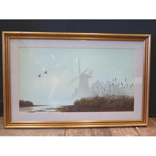 743A - Gerald Coulson, b.1926, British Landscape Painter, 'Mill in the Mist', Framed Print, 66 x 48cm and J... 