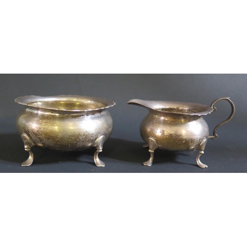 1027 - A George V Silver Sugar Bowl with matching Sugar, Birmingham 1918, maker rubbed, 357g