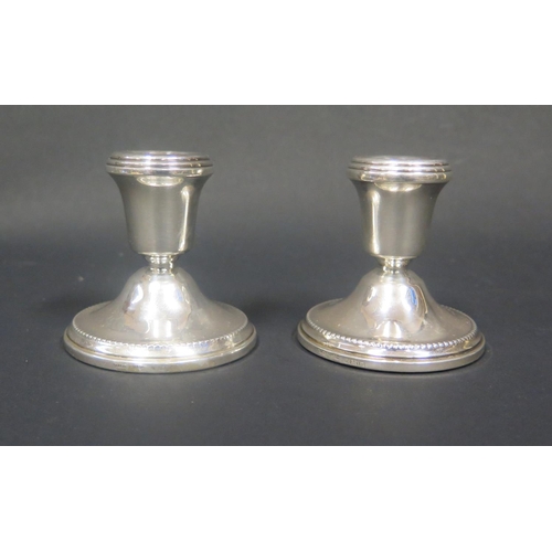 1096 - A Pair of Modern Birmingham Loaded Silver Candlesticks, 6.5cm