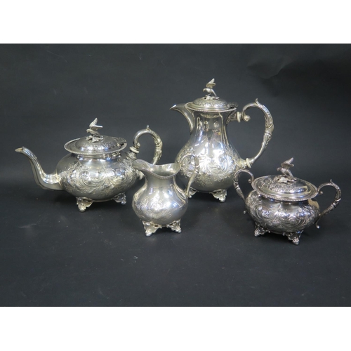 1106 - A John Turton Fout Part Silver Plated Tea Set