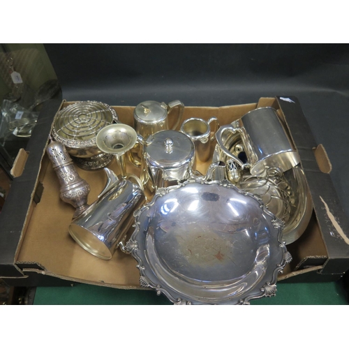 1108 - A Box of Plated Ware including fruit bowl and tea ware