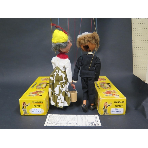 114 - A Pelham Puppet Old Man and Old Lady Type SM in Boxes