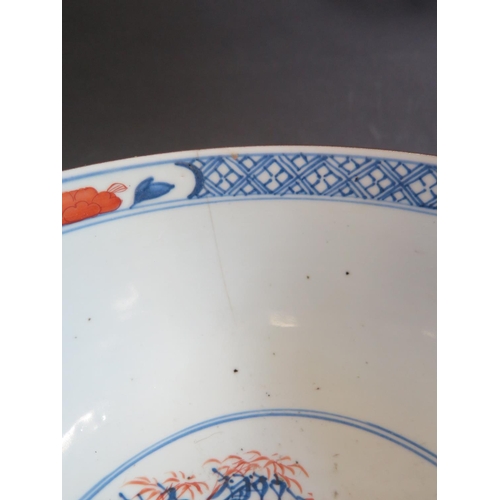 1144 - An 18th Century Chinese Imari Porcelain Bowl, 26.5cm diam. Two hairline cracks to rim