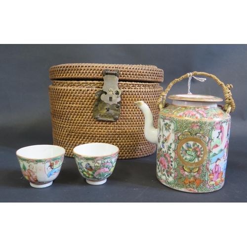 1149 - A 19th Century Cantonese Famille Rose Teapot and Bowl in original case
(phone bid in 10)