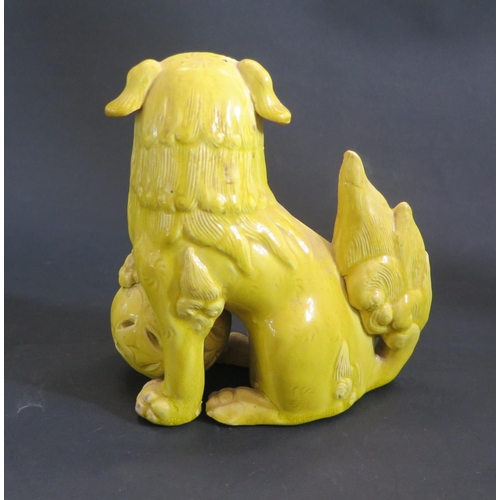 1170 - A 19th Century Chinese Imperial Yellow Glazed Foo Dog, 15cm tall