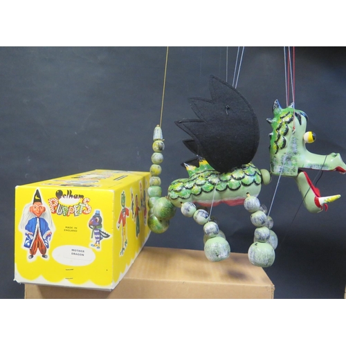 129a - A Pelham Puppet Dragon in Box (one broken tooth)