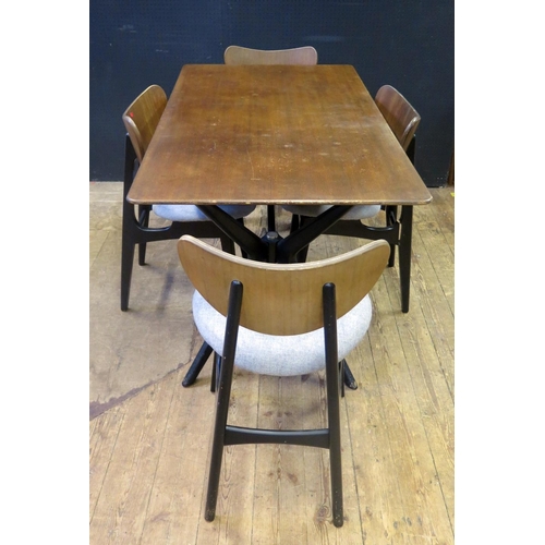 1333 - A 1960's G-Plan Librenza Tola Dining Table (model 341) and four butterfly chairs. Table top needs re... 