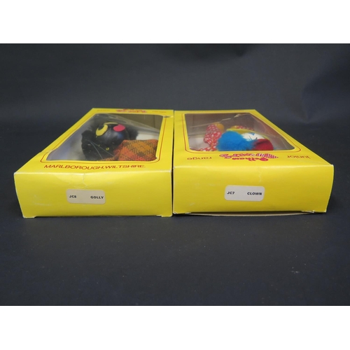 155 - A Pelham Puppet  Junior Range JC8 Golly in Box and JC7 Clown in Box