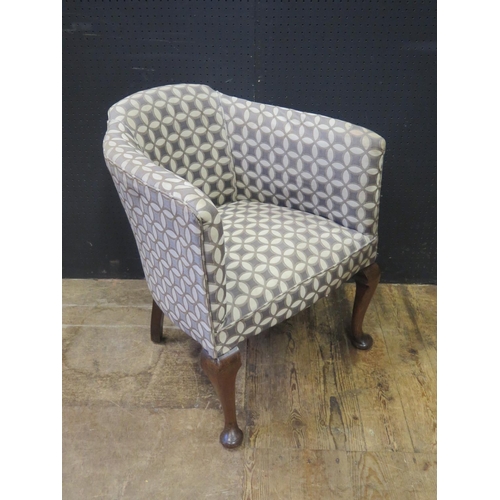 1558 - A Small Upholstered Tub Chair