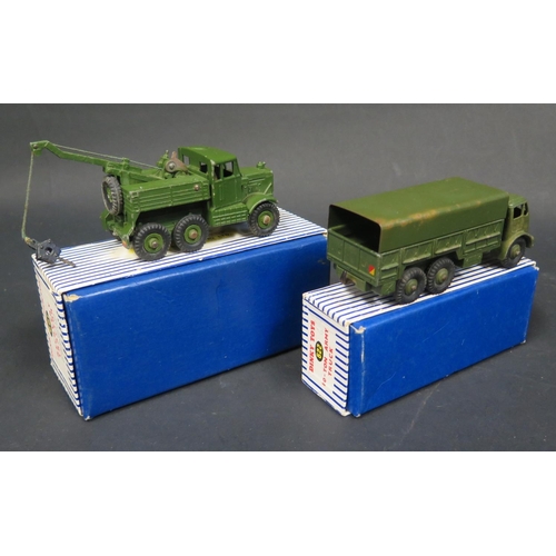 189 - A Dinky Toys No. 622 10-Ton Army Truck and No. 661 Recovery Truck. Both in good, used condition in e... 