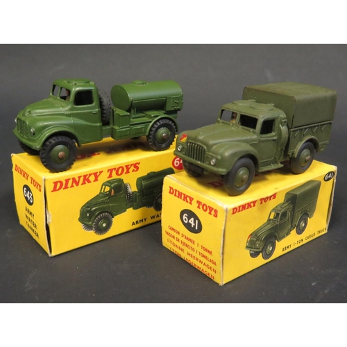 197 - A Dinky Toys No. 643 Army Water Tanker and No. 641 Army 1-Ton Cargo Truck. Good+ condition in excell... 