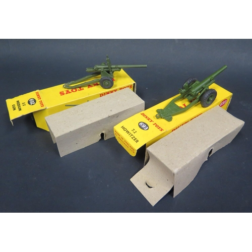 198 - A Dinky No. 692 5.5 Medium Gun and No. 693 7.2 Howitzer. Excellent in good/excellent boxes with pack... 