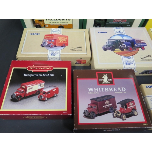 226 - Twenty-Three Corgi Classics etc. Vans and Trucks including Bedfords and Fords in boxes. Plus two oth... 