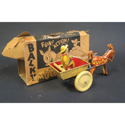 231a - A Marx Toys Balky Mule Wind-Up Tinplate Toy Made in United States of America. Excellent working cond... 