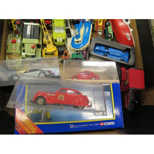 232c - A Selection of Toy Cars, Trucks, Tractors etc. including Matchbox, Corgi, Britains, Rex Toys, Charbe... 