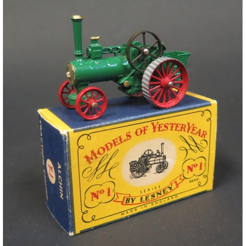 240 - A Matchbox Models of Yesteryear Y1-1-16 Allchin Traction Engine in green with light gold smokebox do... 