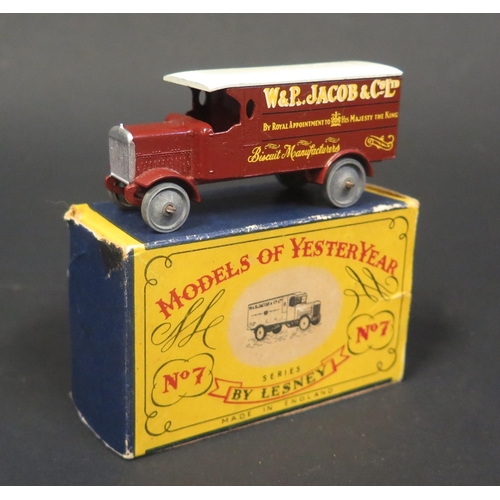 263 - A Matchbox Models of Yesteryear Y7-1-5 1918 Leyland 4-ton Van, reddish brown, cream roof, silver rad... 