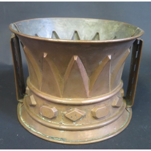 363 - A Large 19th Century Hinged Copper Castellated Game Pie Dish, stamped FABRICATION BTEE SCDC  S.I.C. ... 