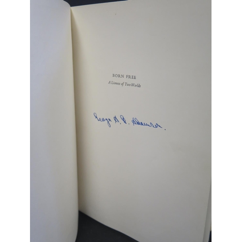 397a - Born Free by Joyce Adamson, 1st Ed., Collins & Havill 1960, signed by George Adamson SOLD ON BEHALF ... 