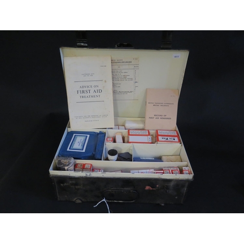 400A - A British Rail First Aid No.3 St. John's Ambulance Tin and contents