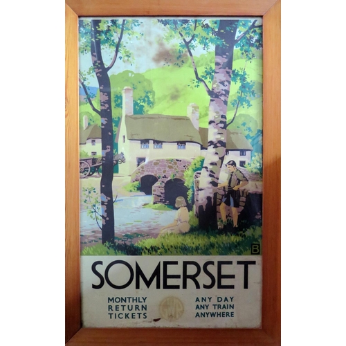 429 - A Rare Original G.W.R. Somerset Poster by John Bee, 100x59. Some staining, creases and slight loss a... 