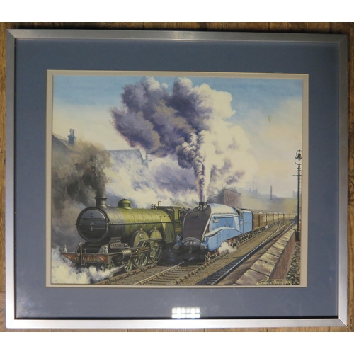 443 - George Heiron (1929 - 2001), Original Signed Watercolour, The Yorkshire Pullman No.4499 and another ... 