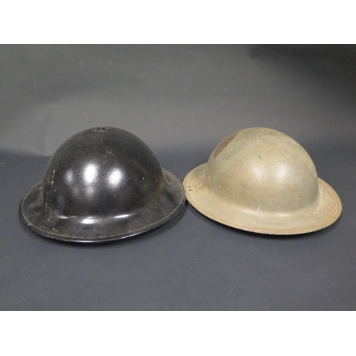 492 - Two British WWII Brodie Helmets