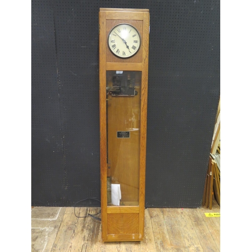 553 - A MAGNETA Oak Cased Master Clock, 160cm tall