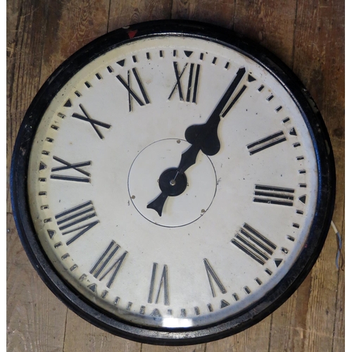 561 - A Heavy Cast Bronze Industrial Wall Clock with electric movement, the 17.5