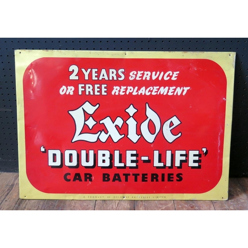 581 - An Exide Batteries Wallplate No.18 Tin Sign, 62x43cm