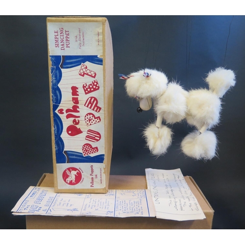 61 - A Pelham Puppet Poodle (White with White Face) in Box