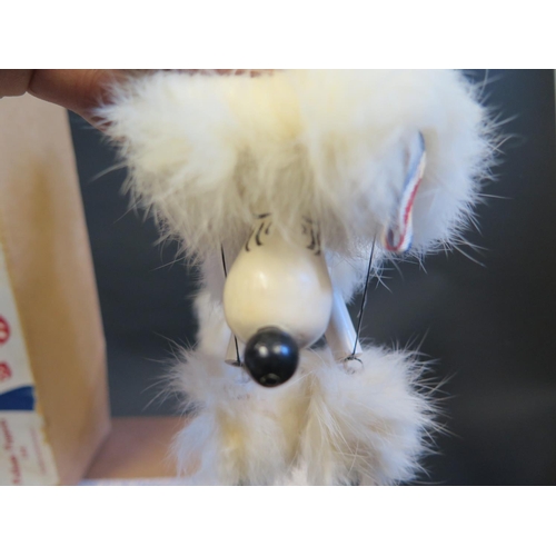 61 - A Pelham Puppet Poodle (White with White Face) in Box