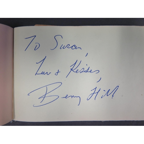 622 - An Autograph Book including Benny Hill, Jackie Trevor, Eileen Bishop, Maureen Riscoe, Reg Varney, O'... 