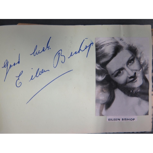 622 - An Autograph Book including Benny Hill, Jackie Trevor, Eileen Bishop, Maureen Riscoe, Reg Varney, O'... 