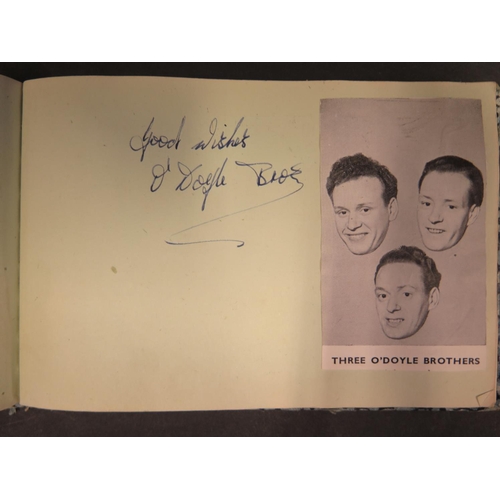 622 - An Autograph Book including Benny Hill, Jackie Trevor, Eileen Bishop, Maureen Riscoe, Reg Varney, O'... 