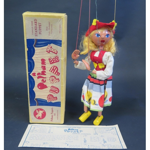 63 - A Pelham Puppet Tyrolean Girl Type SS in Unusual Early Yellow Box